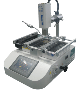 A small gray SP360C BGA Rework Station with an automatic adjustable arm